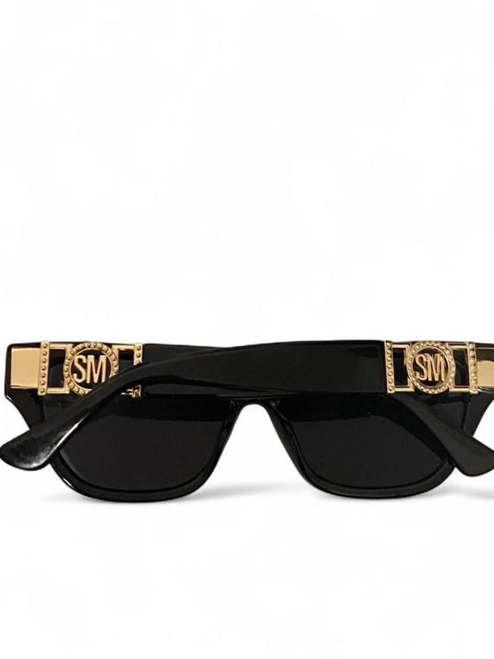 Steve Madden Black Sunglasses with Gold Logo Accents